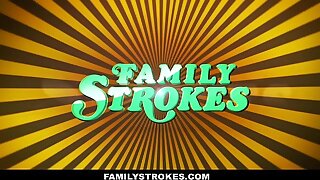 FamilyStrokes - Hot Milf Sucks Off Step-Son